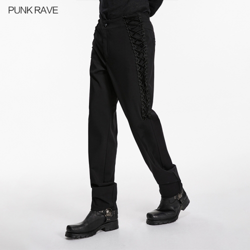 Punk Rave WK-806XCM Slim Fit And High Waistline Goth Strapped Pants