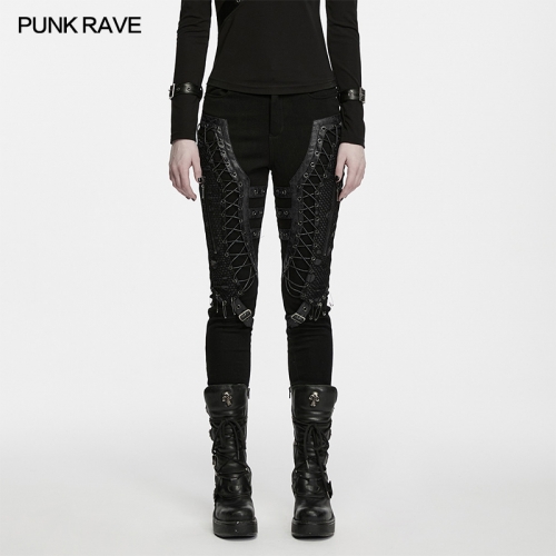 Punk Rave WK-819NCF Drawstrings Design Punk Decadent Denim Pants