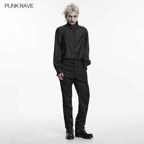 Punk Rave WK-801XCM Dark Jacquard Fabric Goth Dark Pattern Pants