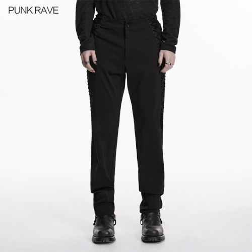 Punk Rave WK-806XCM Slim Fit And High Waistline Goth Strapped Pants