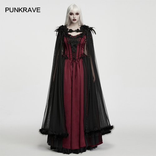 Punk Rave WY-2027DPF High Transparency Mesh Gothic Shadow Mesh Cloak
