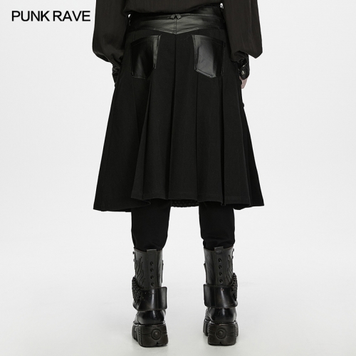 Punk Rave WQ-1012BQM Durable Twill Woven Fabric Punk Heavy-Duty Skirt