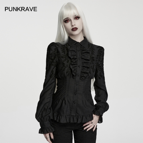 Punk Rave WY-1977CCF Cotton Embroidered Fabric Embroidered Shirt