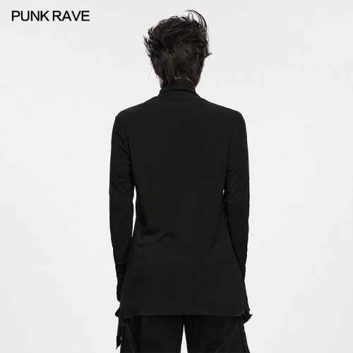 Punk Rave WT-1122TCM Turtle Neck Long-Sleeve Design Gothic Shadow Turtle Neck T-Shirt