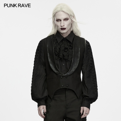 Punk Rave WY-2043MJM Crisp Woven Fabric Ritual Tale Pointed Hem Waistcoat