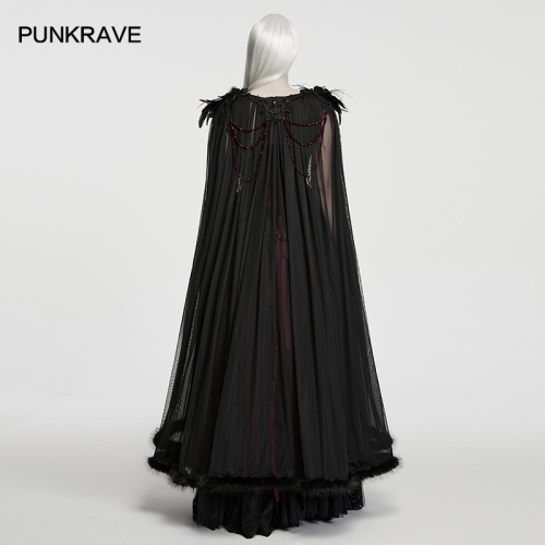 Punk Rave WY-2027DPF High Transparency Mesh Gothic Shadow Mesh Cloak