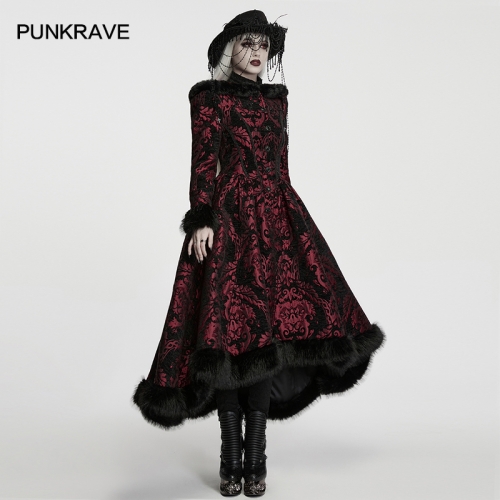 Punk Rave WY-1980XCF Jacquard Woven Fabric And Wool Fabric Gothic Elegant Jacket