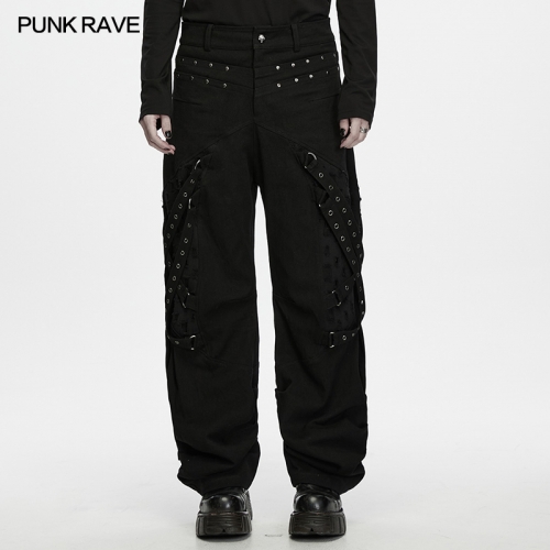 Punk Rave WK-844XCM Durable Woven Fabric Punk Decadant Metal Tapered Pants