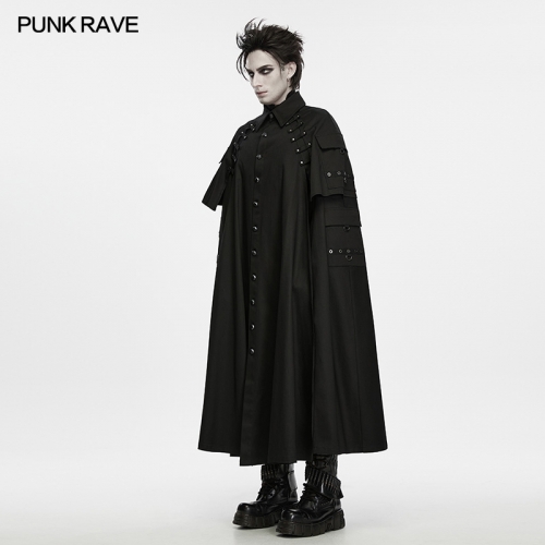 Punk Rave WY-2031DPM Draping And Crisp Woven Fabric Ruins Era Strap Cloak