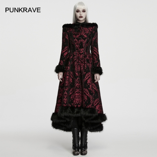 Punk Rave WY-1980XCF Jacquard Woven Fabric And Wool Fabric Gothic Elegant Jacket